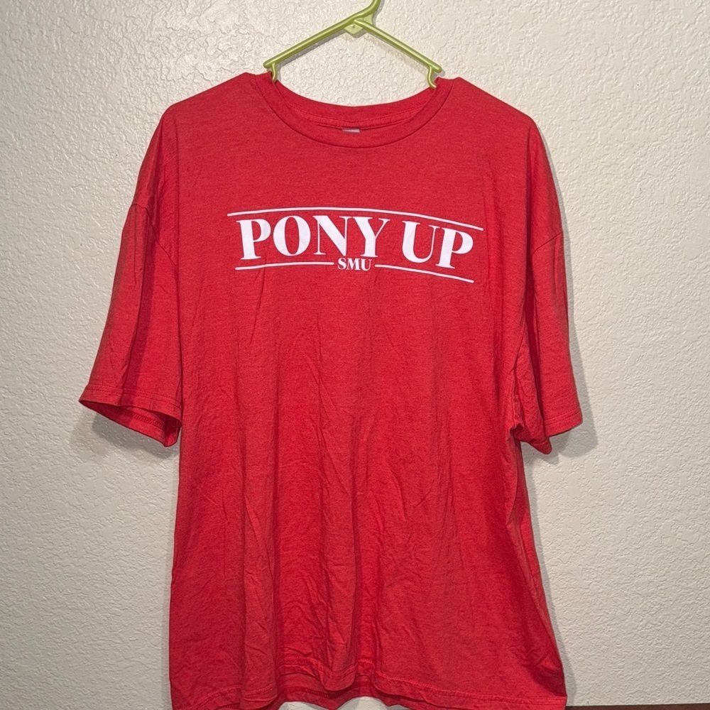 SMU Pony Up T Shirt Men’s 2XL Red NCAA Mustangs Graphic Tee